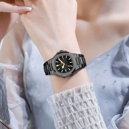 POEDAGAR Trendy Women’s Wristwatch Stainless Steel Date Quartz Ladies Watch Waterproof Luminous Original Watches For Woman Reloj