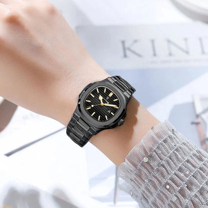 POEDAGAR Trendy Women’s Wristwatch Stainless Steel Date Quartz Ladies Watch Waterproof Luminous Original Watches For Woman Reloj