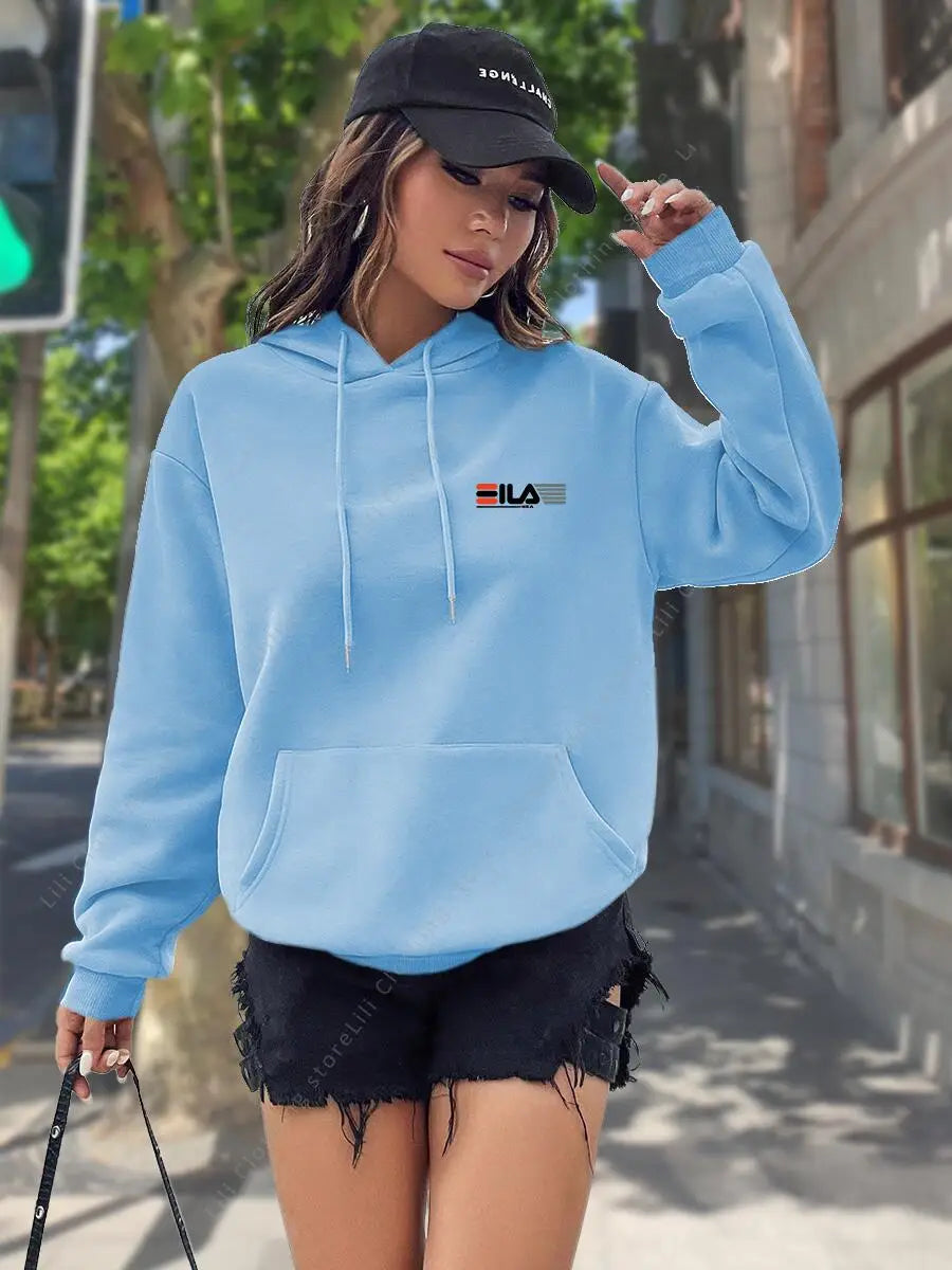 2026 New Women's Hoodies Tops Autumn Winter Fleece Sweatshirts Street Clothes Hip Hop Y2K Designer Pullover Hoodie for Women