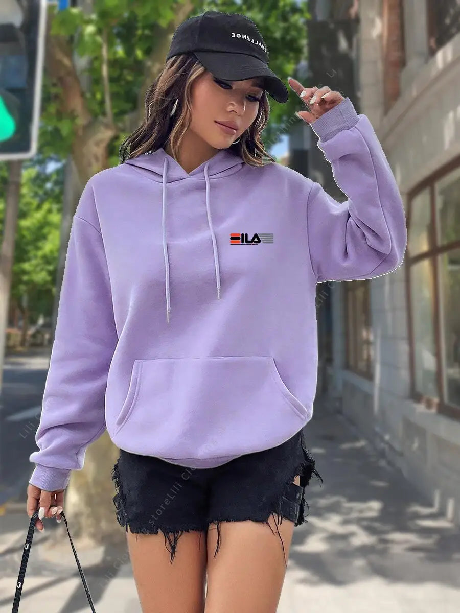 2026 New Women's Hoodies Tops Autumn Winter Fleece Sweatshirts Street Clothes Hip Hop Y2K Designer Pullover Hoodie for Women
