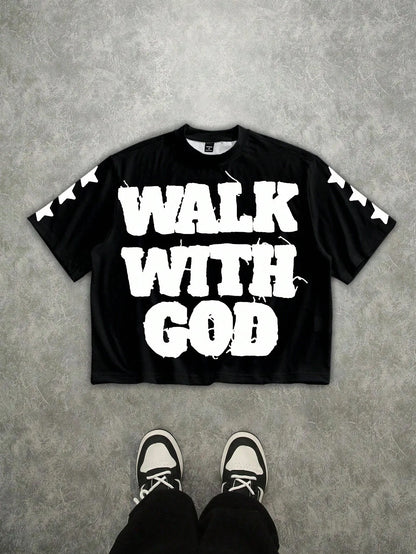 2026 Summer New Style Men's T-shirt Street Casual Fashion Comfortable Soft Breathable Lightweight 3D Letter Pattern Print