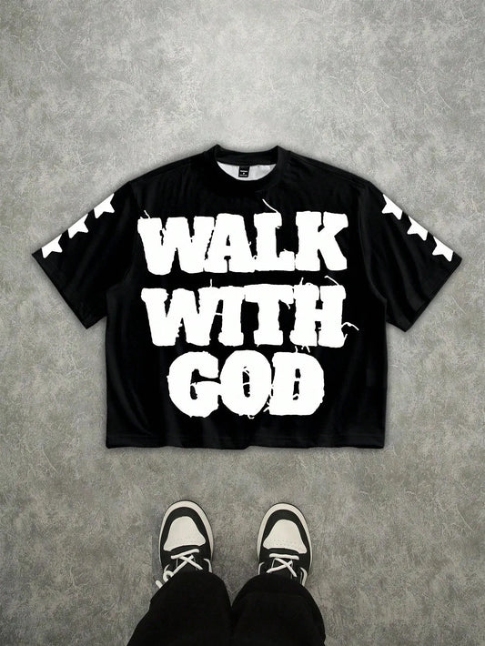 2026 Summer New Style Men's T-shirt Street Casual Fashion Comfortable Soft Breathable Lightweight 3D Letter Pattern Print