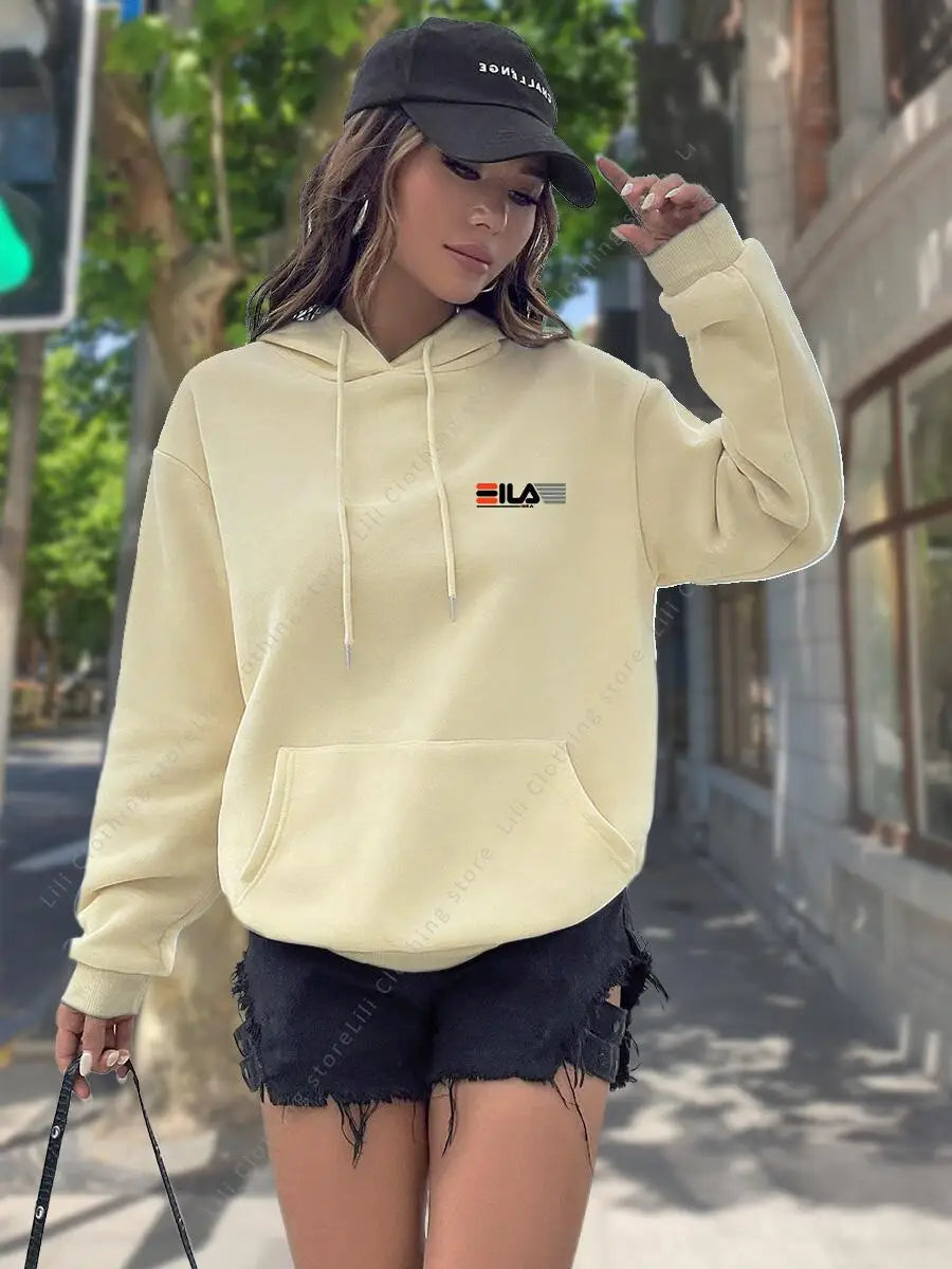 2026 New Women's Hoodies Tops Autumn Winter Fleece Sweatshirts Street Clothes Hip Hop Y2K Designer Pullover Hoodie for Women