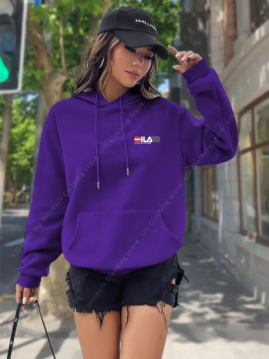2026 New Women's Hoodies Tops Autumn Winter Fleece Sweatshirts Street Clothes Hip Hop Y2K Designer Pullover Hoodie for Women