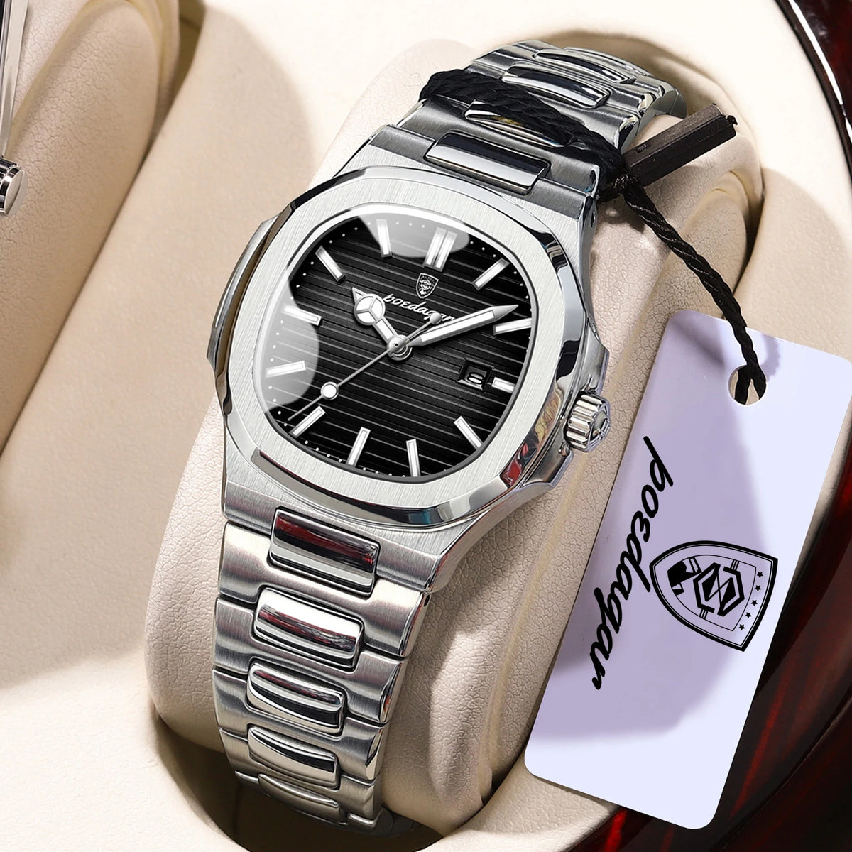 POEDAGAR Trendy Women’s Wristwatch Stainless Steel Date Quartz Ladies Watch Waterproof Luminous Original Watches For Woman Reloj