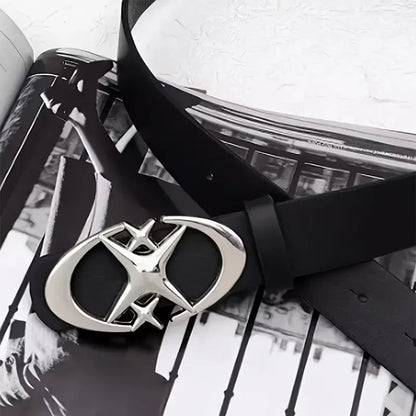 Stylish Oval Cross Metal Buckle Belt - Durable, Simple, and Universally Compatible - Unisex Gift Idea for Men and Women