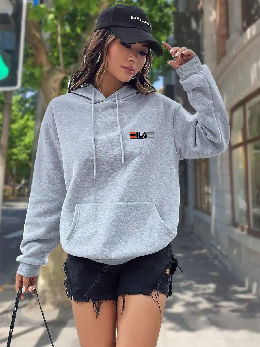 2026 New Women's Hoodies Tops Autumn Winter Fleece Sweatshirts Street Clothes Hip Hop Y2K Designer Pullover Hoodie for Women