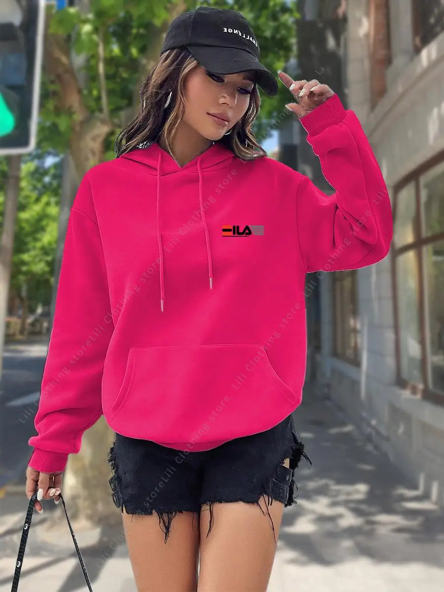 2026 New Women's Hoodies Tops Autumn Winter Fleece Sweatshirts Street Clothes Hip Hop Y2K Designer Pullover Hoodie for Women