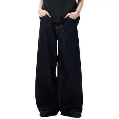 IEFB Simple Men's Denim Pants Vintage Washing Wide Leg Loose Jeans Casual Straight American Style Male Trousers New 2026 9W190