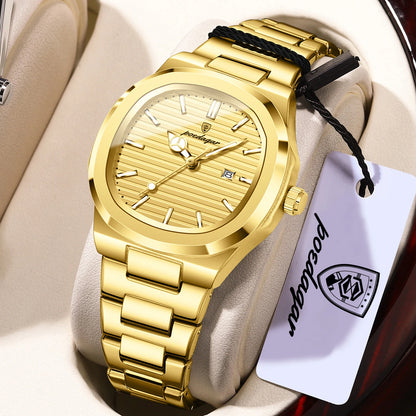 POEDAGAR Trendy Women’s Wristwatch Stainless Steel Date Quartz Ladies Watch Waterproof Luminous Original Watches For Woman Reloj