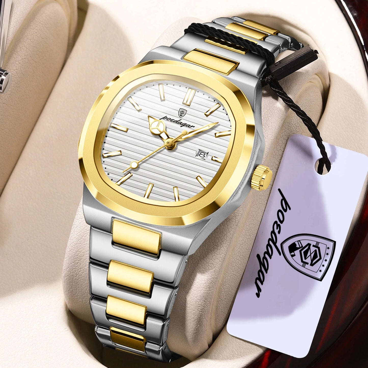 POEDAGAR Trendy Women’s Wristwatch Stainless Steel Date Quartz Ladies Watch Waterproof Luminous Original Watches For Woman Reloj