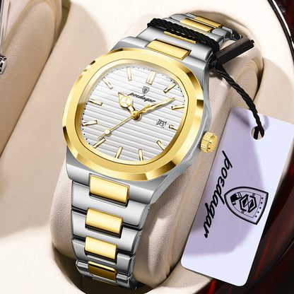POEDAGAR Trendy Women’s Wristwatch Stainless Steel Date Quartz Ladies Watch Waterproof Luminous Original Watches For Woman Reloj