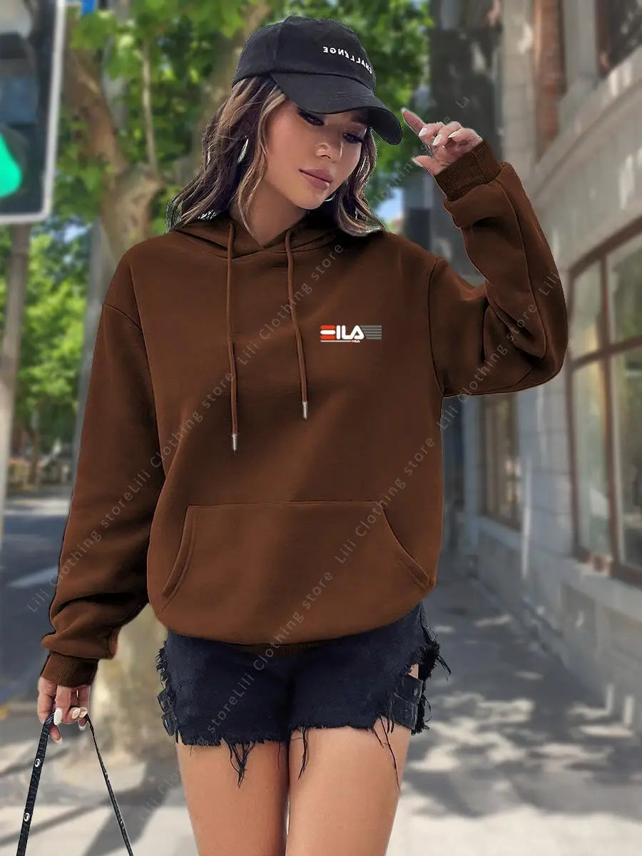 2026 New Women's Hoodies Tops Autumn Winter Fleece Sweatshirts Street Clothes Hip Hop Y2K Designer Pullover Hoodie for Women