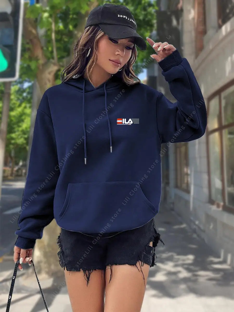 2026 New Women's Hoodies Tops Autumn Winter Fleece Sweatshirts Street Clothes Hip Hop Y2K Designer Pullover Hoodie for Women