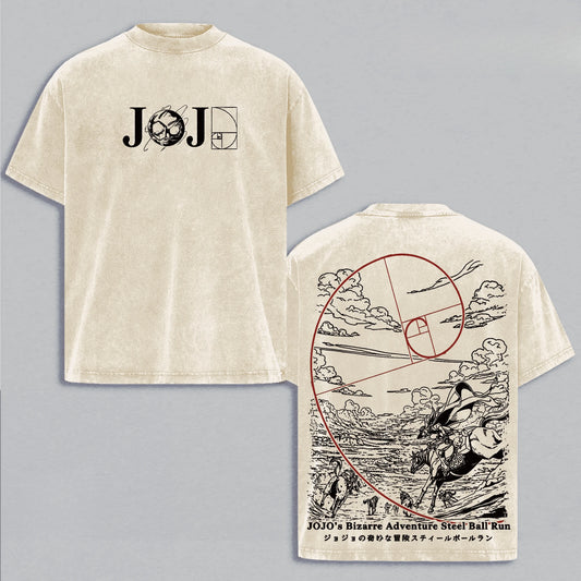 JoJo's Bizarre Adventure Anime T-shirt For Men's Clothing Vintage Y2k Washed Oversized T Shirt Short Sleeve 100% Cotton Tees Top