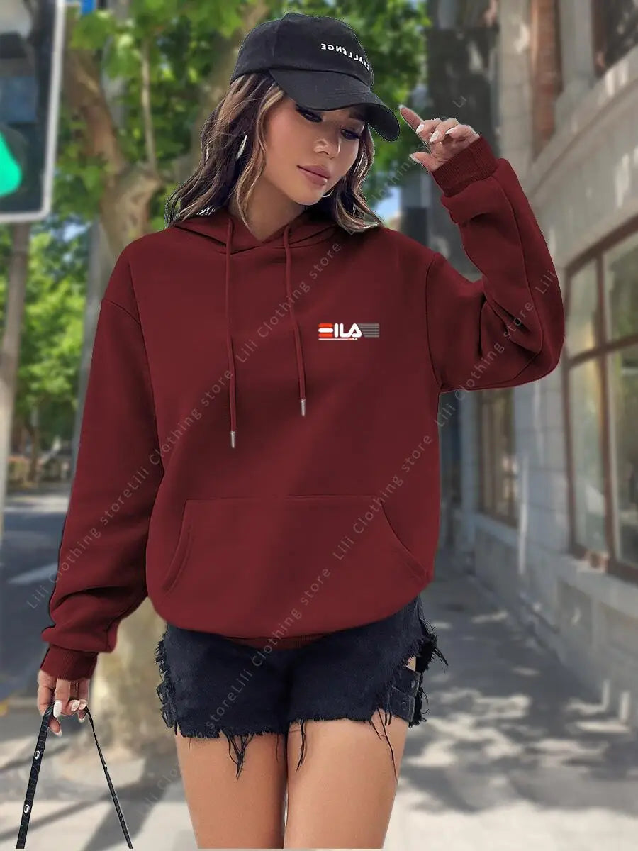 2026 New Women's Hoodies Tops Autumn Winter Fleece Sweatshirts Street Clothes Hip Hop Y2K Designer Pullover Hoodie for Women