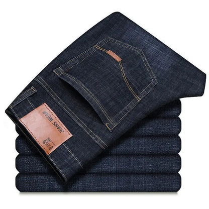 Men's Jeans Casual Comfortable Straight Stretch Fashion Classic Premium Blue Black Denim Pants Large Pants