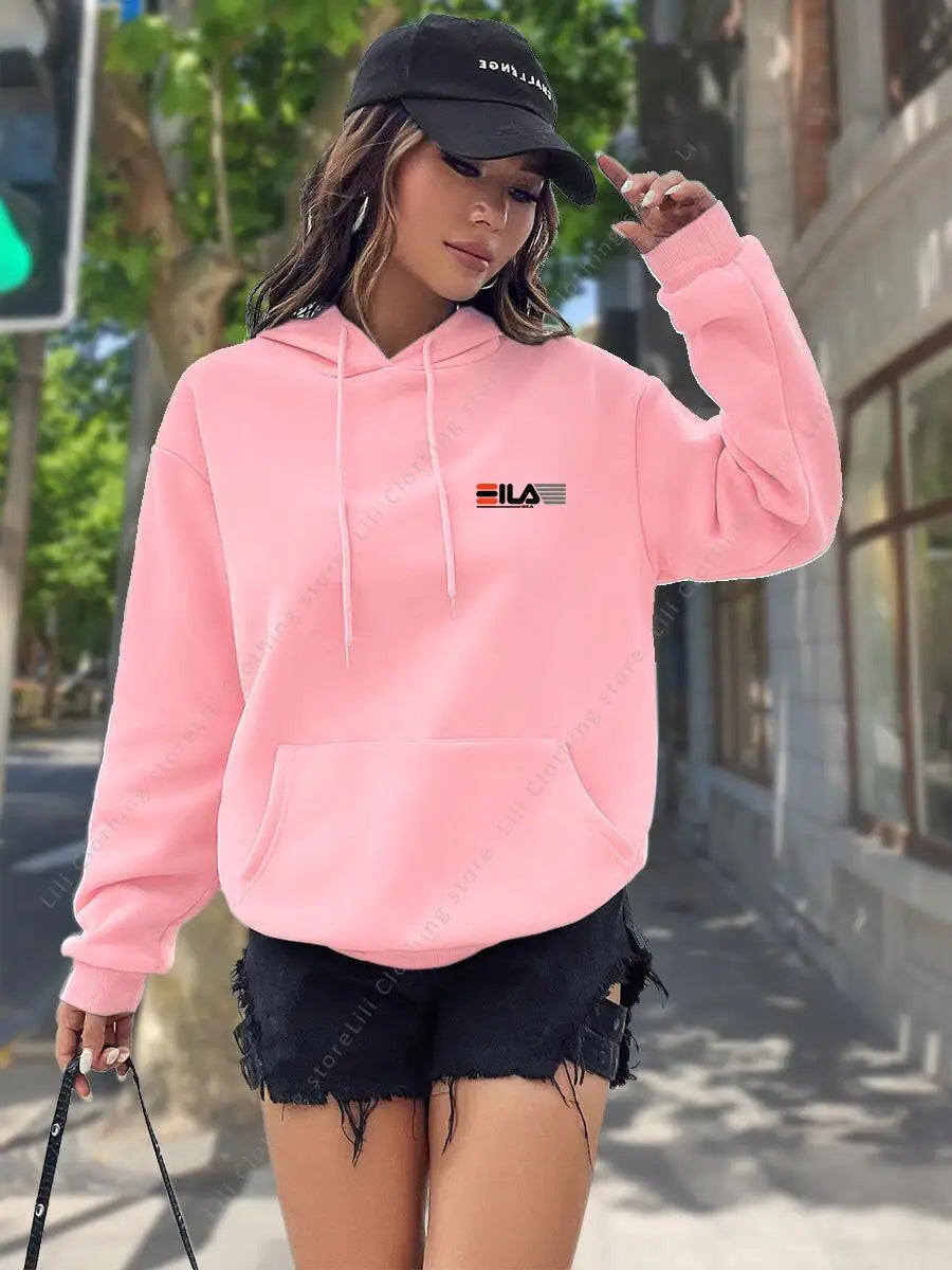 2026 New Women's Hoodies Tops Autumn Winter Fleece Sweatshirts Street Clothes Hip Hop Y2K Designer Pullover Hoodie for Women