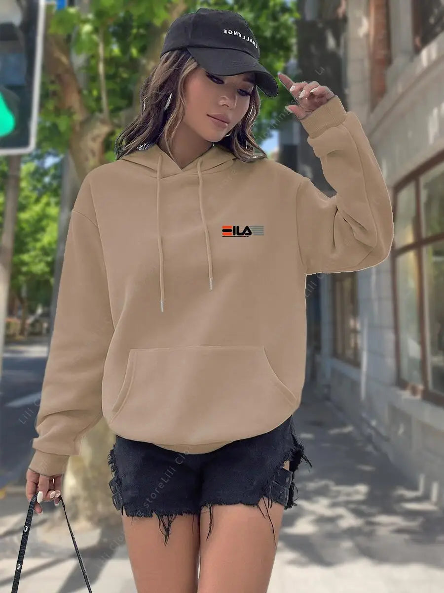 2026 New Women's Hoodies Tops Autumn Winter Fleece Sweatshirts Street Clothes Hip Hop Y2K Designer Pullover Hoodie for Women