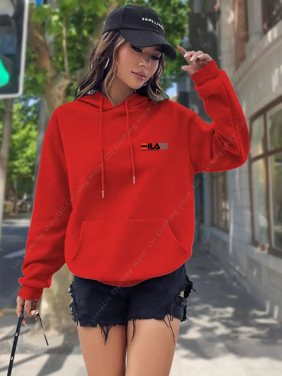 2026 New Women's Hoodies Tops Autumn Winter Fleece Sweatshirts Street Clothes Hip Hop Y2K Designer Pullover Hoodie for Women