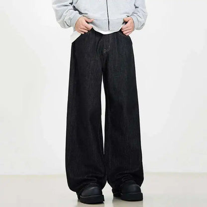 IEFB Simple Men's Denim Pants Vintage Washing Wide Leg Loose Jeans Casual Straight American Style Male Trousers New 2026 9W190