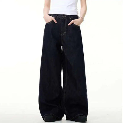 IEFB Simple Men's Denim Pants Vintage Washing Wide Leg Loose Jeans Casual Straight American Style Male Trousers New 2026 9W190