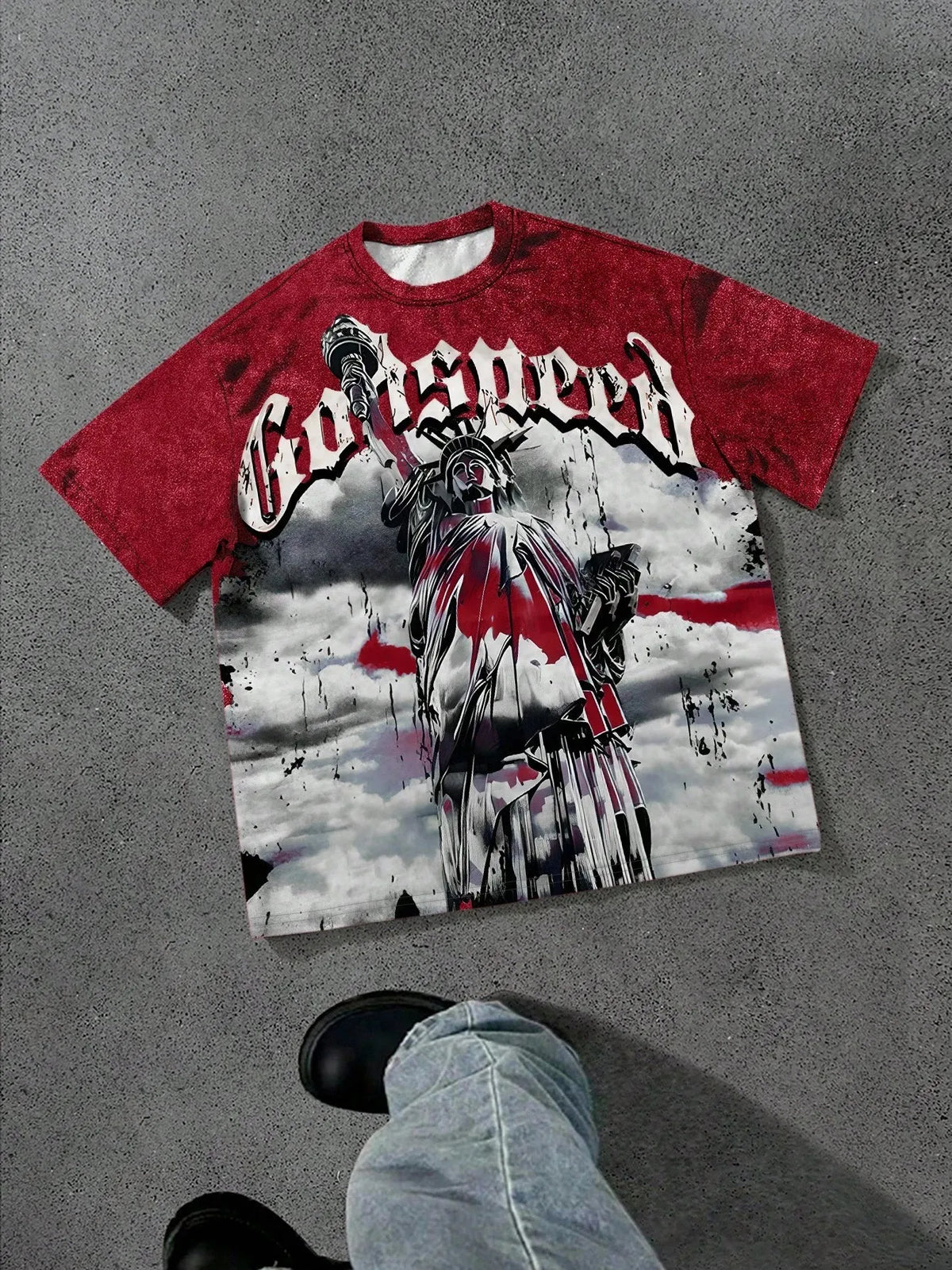 The new men's T-shirt for the summer of 2025 features a casual fashionable soft and breathable 3D angel pattern print